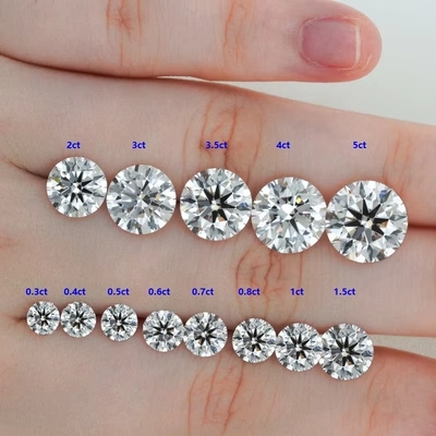 0.5ct 1ct 1.5ct 2ct 3ct White Loose Moissanite Diamond HPHT CVD Lab Grown Diamond