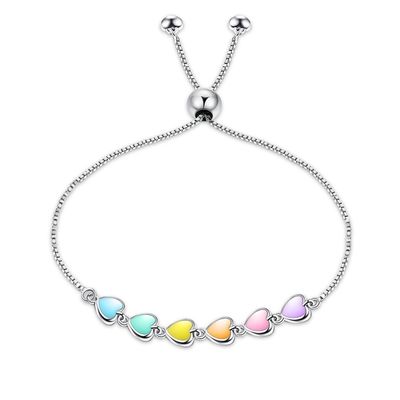 0.14oz 8.3in Sterling Silver Slider Bracelets 5A CZ Silver Ball Slider Bracelet