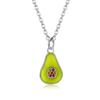 1.1x0.8cm 5A 17.7'' Pear Shaped Pendant Sterling Silver Jewelry Necklaces 2.9g