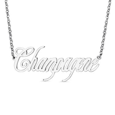 21.7in 2 Gram Custom Silver Necklaces Glossy Girlfriend Gold Plated Name Necklace
