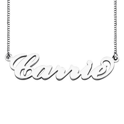 55cm chain 0.07oz Custom Silver Necklaces 18K gold Carrie Style Name Necklace