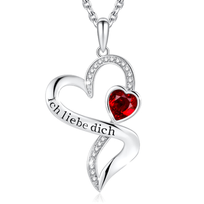 925 Sterling Silver Heart Pendant Necklace 18&quot; In Length Double Endless Love