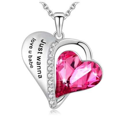 Elegant Women Sterling Silver Pendant Necklace With Hypoallergenic Austrian Crystal OEM