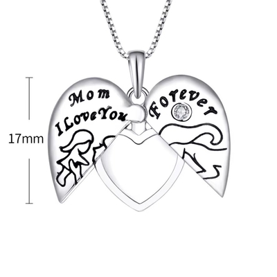 YASVITTI 925 Sterling Silver Mom I Love You Forever Heart Locket Pendant Necklace for Women