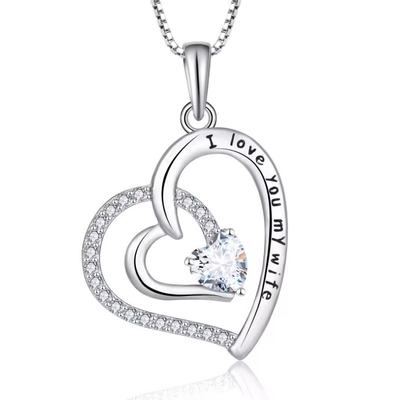 YASVITTI Jewelry I Love You To The Moon And Back Pendant Necklace 925 Sterling Silver Classic Heart Design Necklace