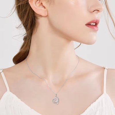 YASVITTI Jewelry I Love You To The Moon And Back Pendant Necklace 925 Sterling Silver Classic Heart Design Necklace