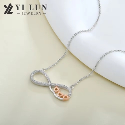 YASVITTI Wholesale Personalized High End Silver Necklace Rose Gold Plated Heart Necklace Chain for Jewelry