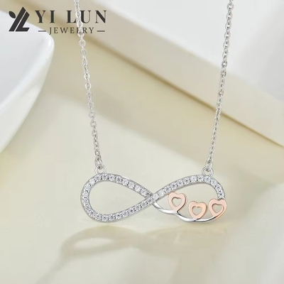 YASVITTI Wholesale Personalized High End Silver Necklace Rose Gold Plated Heart Necklace Chain for Jewelry