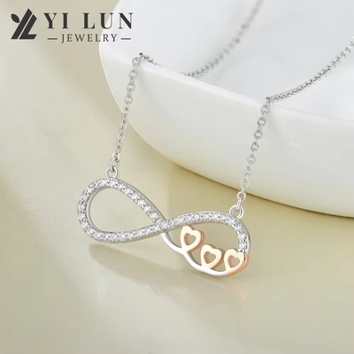YASVITTI Wholesale Personalized High End Silver Necklace Rose Gold Plated Heart Necklace Chain for Jewelry