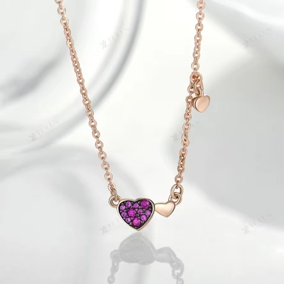 YASVITTI Valentine's Day Jewellery Gift 925 Sterling Silver Necklace Gemstone Diamond Rose Gold Plated Heart Necklace