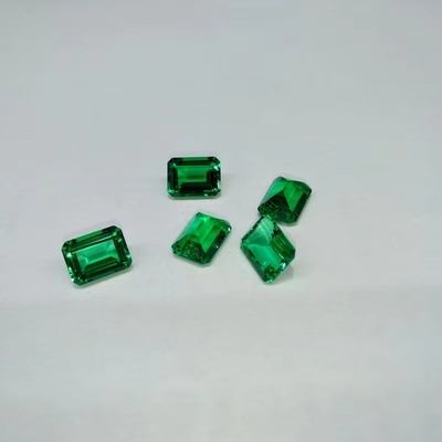 7*9mm Octagon Emerald Cut Green Synthetic Emerald Stone Forever One Color Moissanite