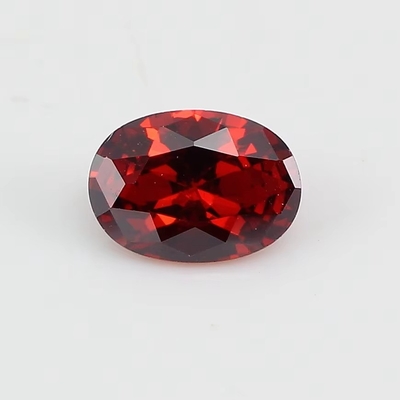8*12mm Coloured moissanite Oval Blood Red Crystal Glass Moissanite for Engagement Rings