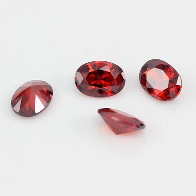 8*12mm Coloured moissanite Oval Blood Red Crystal Glass Moissanite for Engagement Rings