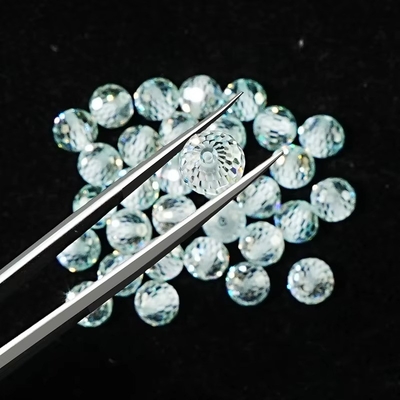 Gemstone Material Synthetic Lab Created Round Blue Moissanite Beads For Jewelry Making