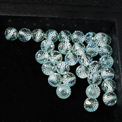 Gemstone Material Synthetic Lab Created Round Blue Moissanite Beads For Jewelry Making