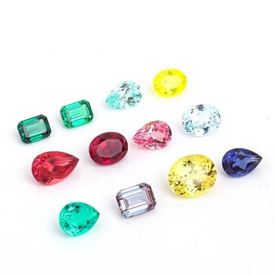 Synthetic Lab Grown Emerald Gemstone VVS All Size Shapes Customized