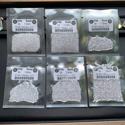 5A Quality 1000pcs/Bag 1mm - 3.0mm Stone Gems White Cubic Zirconia For Jewelry