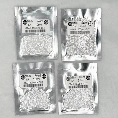5A Quality 1000pcs/Bag 1mm - 3.0mm Stone Gems White Cubic Zirconia For Jewelry