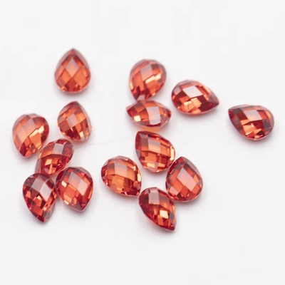 Pink Garnet Green White Orange Blue Gemstones Pear Shape Double Turtle Faceted Cubic Zirconia