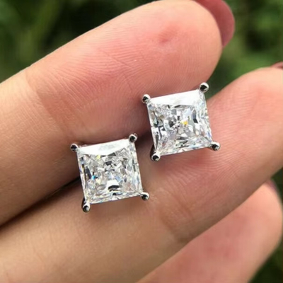 Stud earrings Moissanite Diamond Heart Princess Asscher Cushion Round Brilliant Cut Charles VVS Loose Gemstone