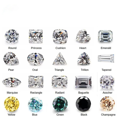 Gemstone Shape Oval 2-10ct White Round Cut Loose Moissanite for Engagement Rings