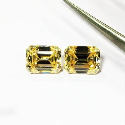Vivid Yellow Moissanite Gem Radiant Cut GRA VVS Loose Mosanite Diamond For Gold Ring
