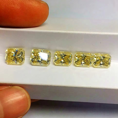 Vivid Yellow Moissanite Gem Radiant Cut GRA VVS Loose Mosanite Diamond For Gold Ring