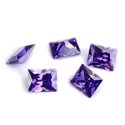 Factory Wholesale Gemstone Color Moissanite Rectangle 3A 5A Loose Cubic Zirconia Stones 4ct For Moissanite Ring