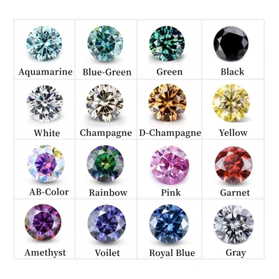Gem Best Round Cut Dark Green Loose Mossanite Stone For Women's Wedding Bands Optical Special Effects Color Play Or Fire