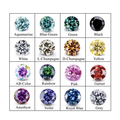 Gem Best Round Cut Dark Green Loose Mossanite Stone For Women's Wedding Bands Optical Special Effects Color Play Or Fire
