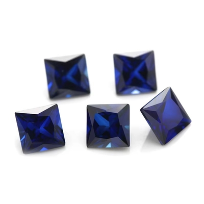 Gems Synthetic 34# Sapphire Square 1.5x1.5mm-10x10mm Corundum Loose Gemstone For Rings Vvs Moissanite Custom Pendant