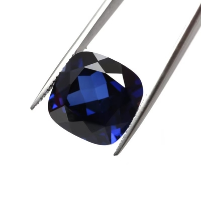 Unique Moissanite Synthetic Sapphire Stone Cushion Cut 34# Blue Corundum Loose Gemstone For Jewelry Making