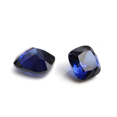 Unique Moissanite Synthetic Sapphire Stone Cushion Cut 34# Blue Corundum Loose Gemstone For Jewelry Making