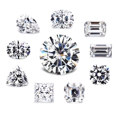 GRA Certificate Cut White Moissanite Diamond Princess Oval Pear Asscher Radiant Emerald Cut Loose Moissanite Stones VVS