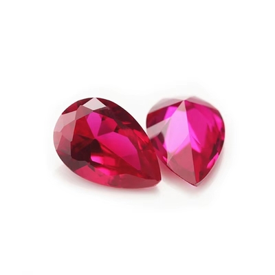 Vintage Style Ruby Moissanite Synthetic Corundum Pear Shape 2x3mm To 10x14mm Loose Gemstone For Jewelry Making