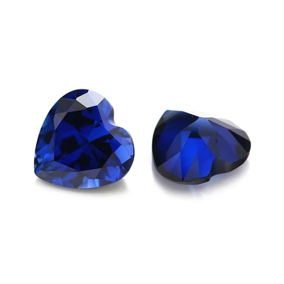 Gems Loose Gemstone Heart Cut 3x3mm To 10x10mm 33# 34# Blue Sapphire Synthetic Stones