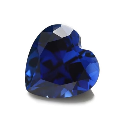 Gems Loose Gemstone Heart Cut 3x3mm To 10x10mm 33# 34# Blue Sapphire Synthetic Stones