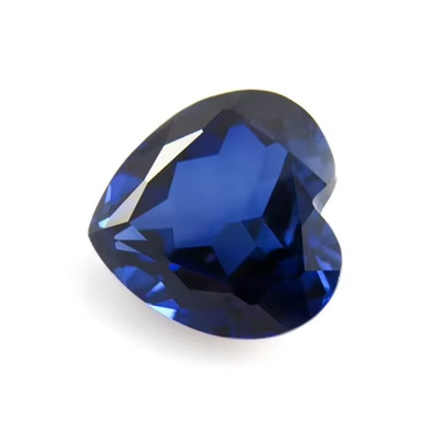 Gems Loose Gemstone Heart Cut 3x3mm To 10x10mm 33# 34# Blue Sapphire Synthetic Stones