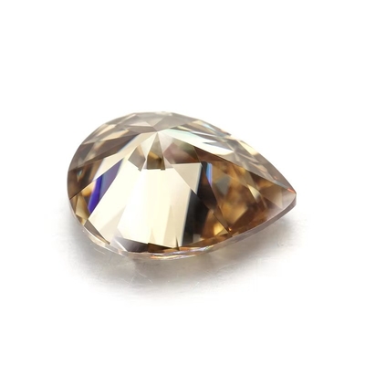 Synthetic Corundum Moissanite Diamond Light Yellow Champagne Pear Loose Moissanite Stones for Ring