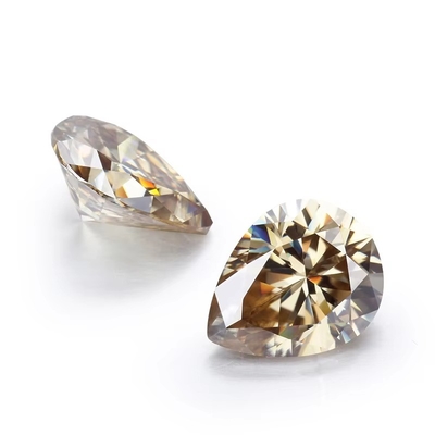 Synthetic Corundum Moissanite Diamond Light Yellow Champagne Pear Loose Moissanite Stones for Ring