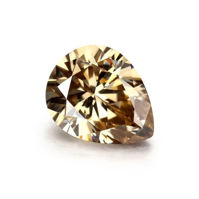 Synthetic Corundum Moissanite Diamond Light Yellow Champagne Pear Loose Moissanite Stones for Ring