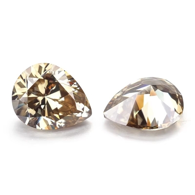 Synthetic Corundum Moissanite Diamond Light Yellow Champagne Pear Loose Moissanite Stones for Ring