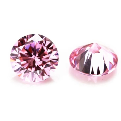 3A Quality Pink Color Wholesale Loose Gemstones Round Shape 2mm 3mm Synthetic Cubic Zirconia Custom Moissanite for Pendant