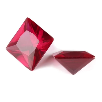 Princess Square Cut Synthetic Ruby 5# Corundum Loose Gemstone Moissanite For Engagement Rings