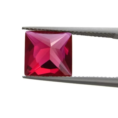 Princess Square Cut Synthetic Ruby 5# Corundum Loose Gemstone Moissanite For Engagement Rings