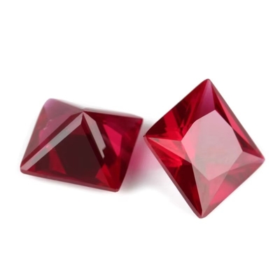 Princess Square Cut Synthetic Ruby 5# Corundum Loose Gemstone Moissanite For Engagement Rings