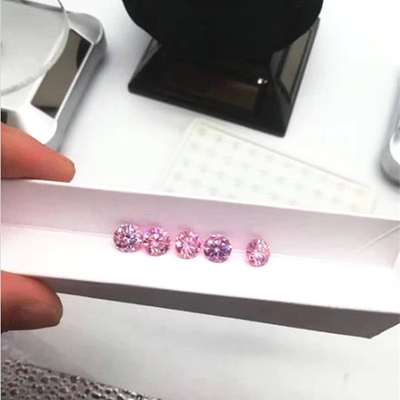 Factory Wholesale Pink Moissanite Diamond Round Brilliant Cut 3.0mm-12.0mm VVS1 Loose Moissanite Stones 4 Carat Ring