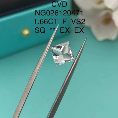 IGI Certificate NGIC Lab Grown Diamond Princess Square Cut 1.66ct F VS2 Loose Hpht Cvd Diamond Moissanite