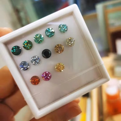 GRA Certificate 1ct Round Cut 6.5mm VVS1 Loose Moissanite Diamond in White Pink Yellow Champagne Blue Green for Jewelry