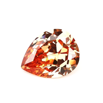 Champagne Color Zircon Loose Gemstone Pear Shape 10x8mm Synthetic Cubic Zirconia Moissanite
